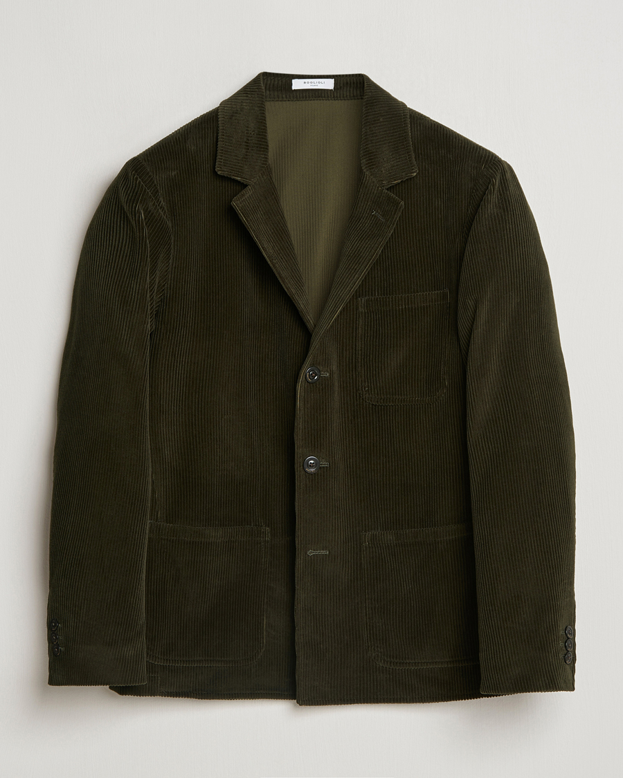 Heren | Blazers | Boglioli | Wale Corduroy Painter Jacket Dark Green