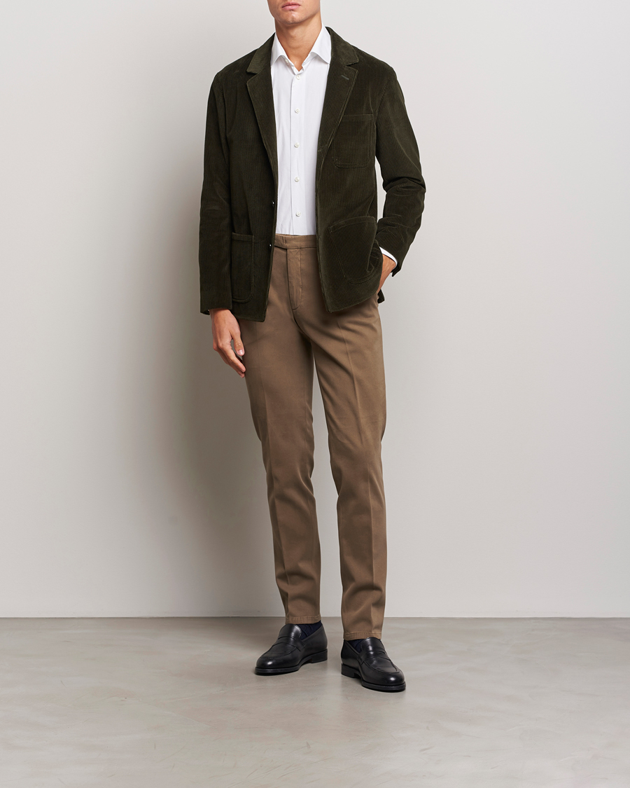 Heren | Blazers | Boglioli | Wale Corduroy Painter Jacket Dark Green