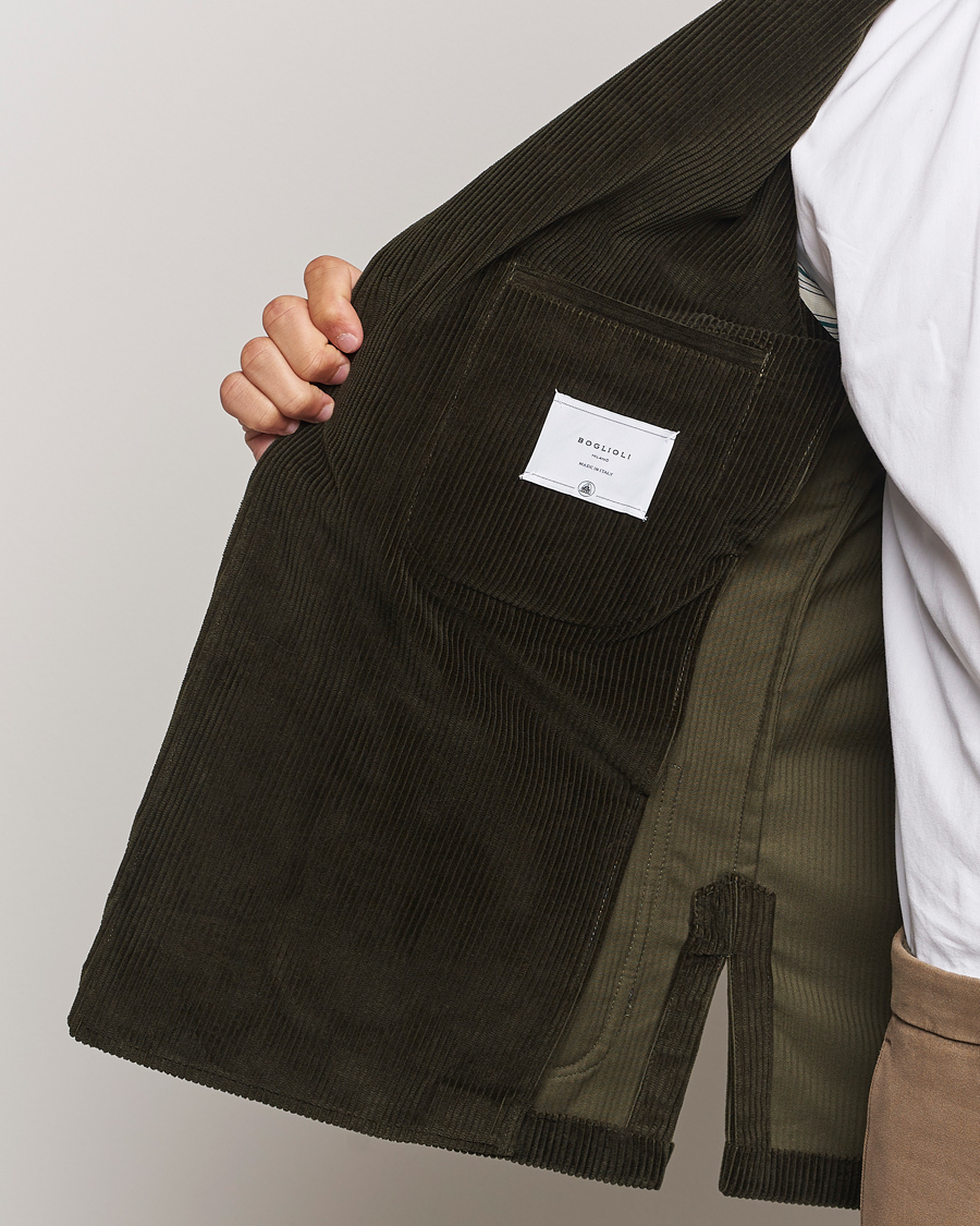 Heren | Blazers | Boglioli | Wale Corduroy Painter Jacket Dark Green