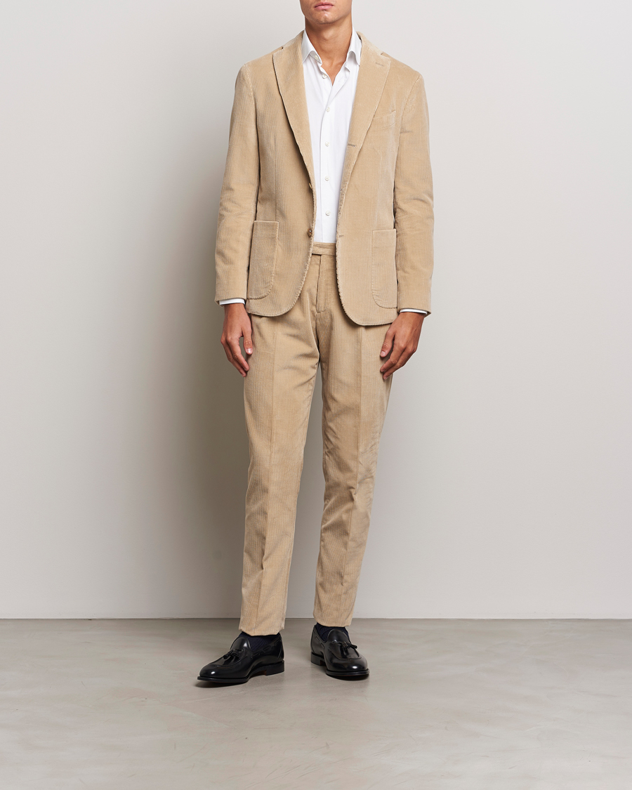 Heren | Pakken | Boglioli | K Jacket Wale Corduroy Suit Beige
