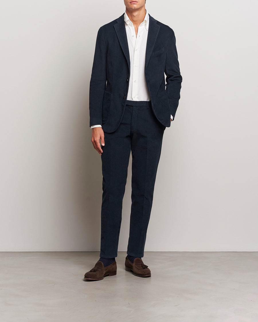 Heren | Boglioli K Jacket Baby Corduroy Suit Navy | Boglioli | K Jacket Baby Corduroy Suit Navy