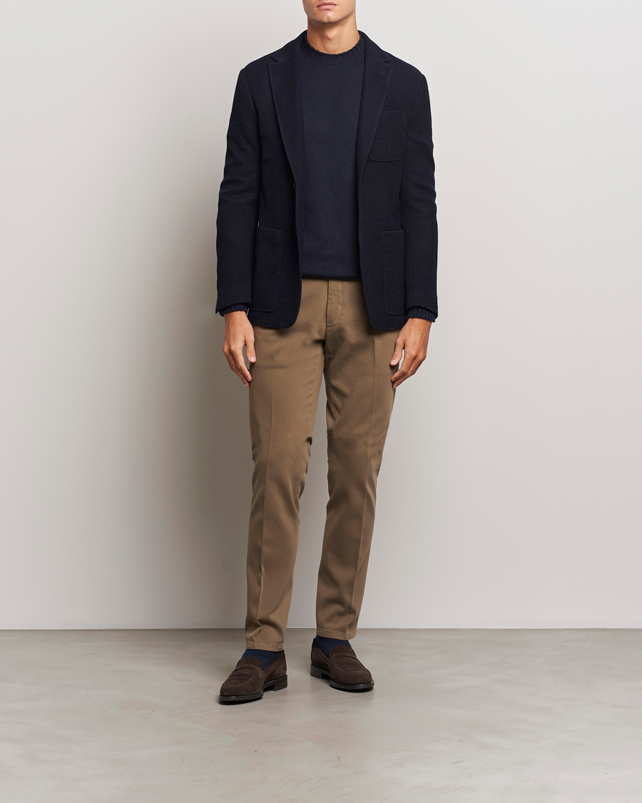 Heren | Broeken | Boglioli | Cotton Twill Trousers Brown