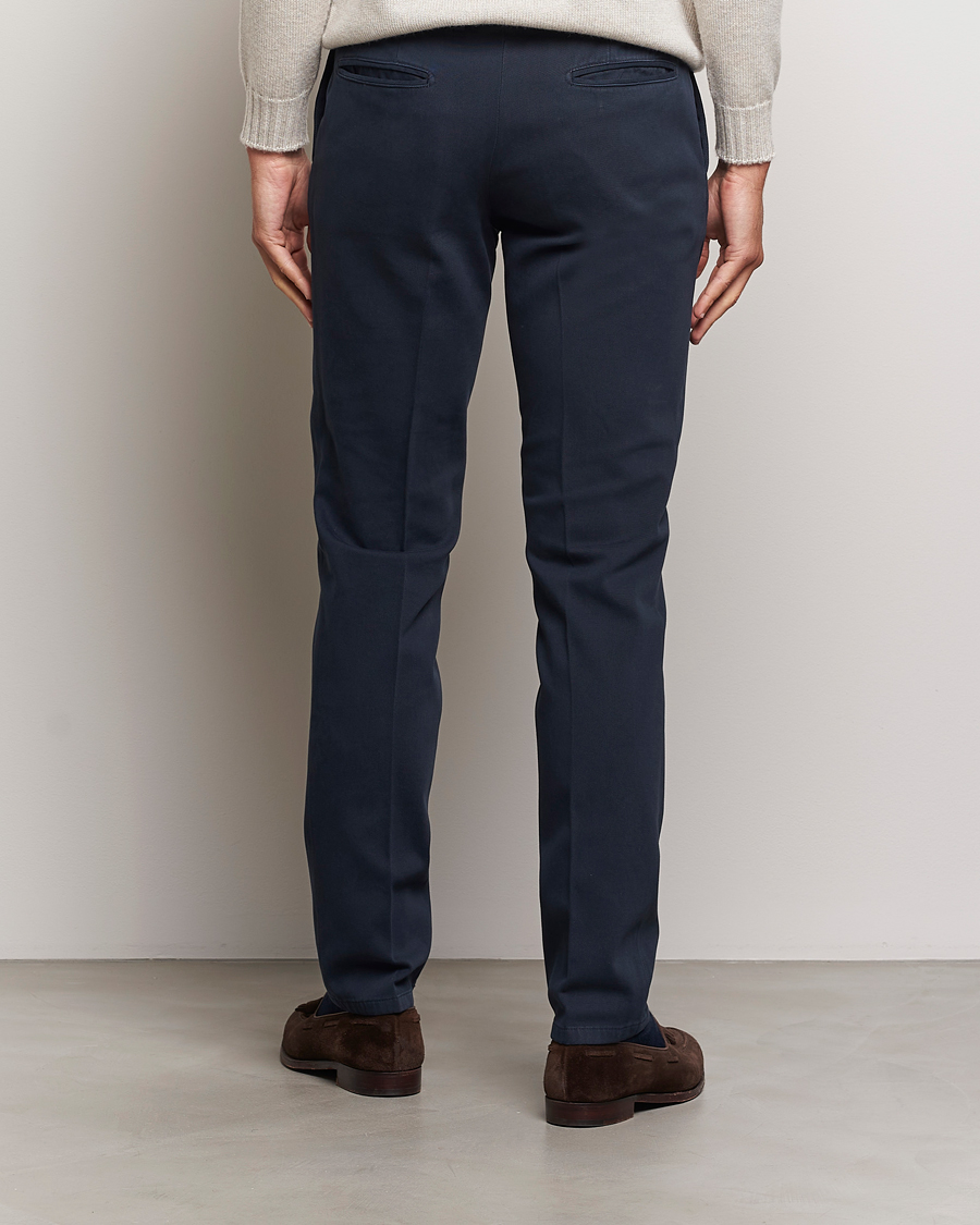 Heren | Broeken | Boglioli | Cotton Twill Trousers Navy
