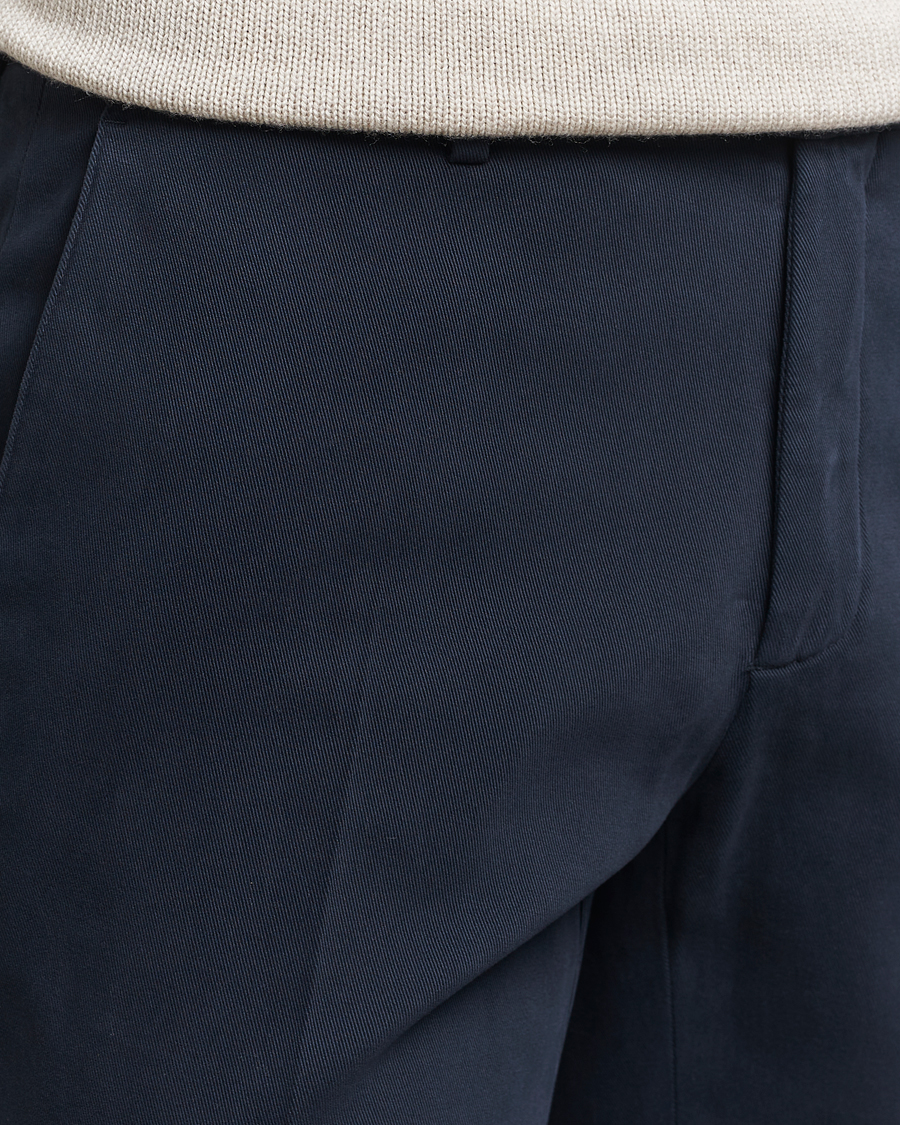 Heren | Broeken | Boglioli | Cotton Twill Trousers Navy