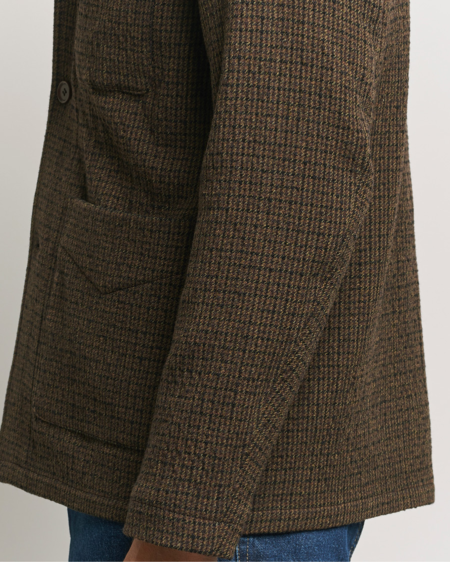 Heren | Jassen | Aspesi | Wool Houndstooth Jacket Dark Brown
