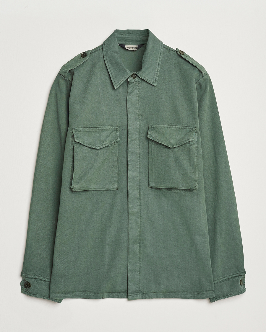 Heren | Jassen | Aspesi | Twill Cotton Shirt Jacket Green