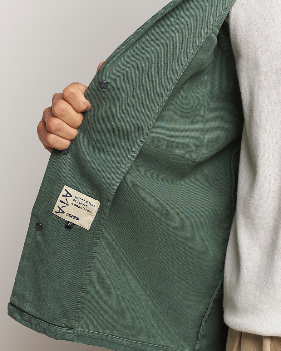 Heren | Jassen | Aspesi | Twill Cotton Shirt Jacket Green