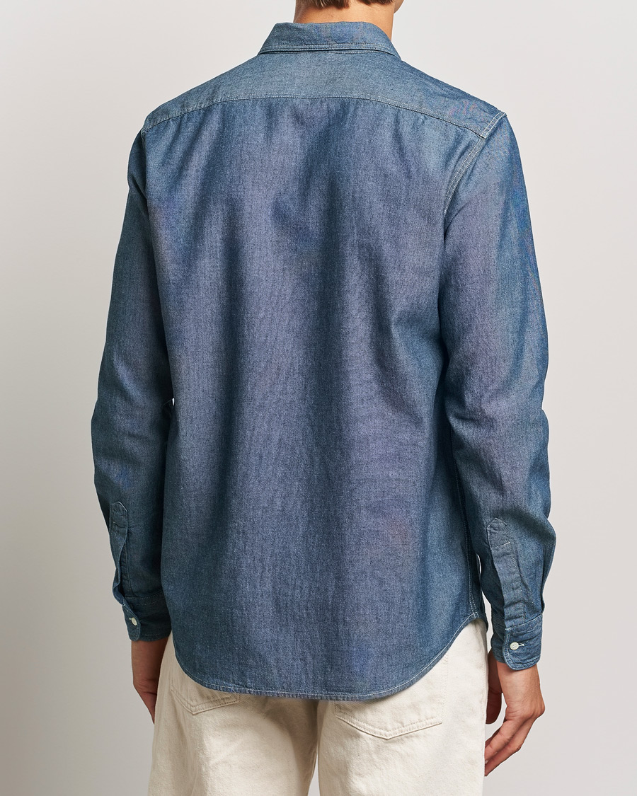 Heren | Overhemden | Aspesi | Double Pocket Chambray Shirt Dark Wash