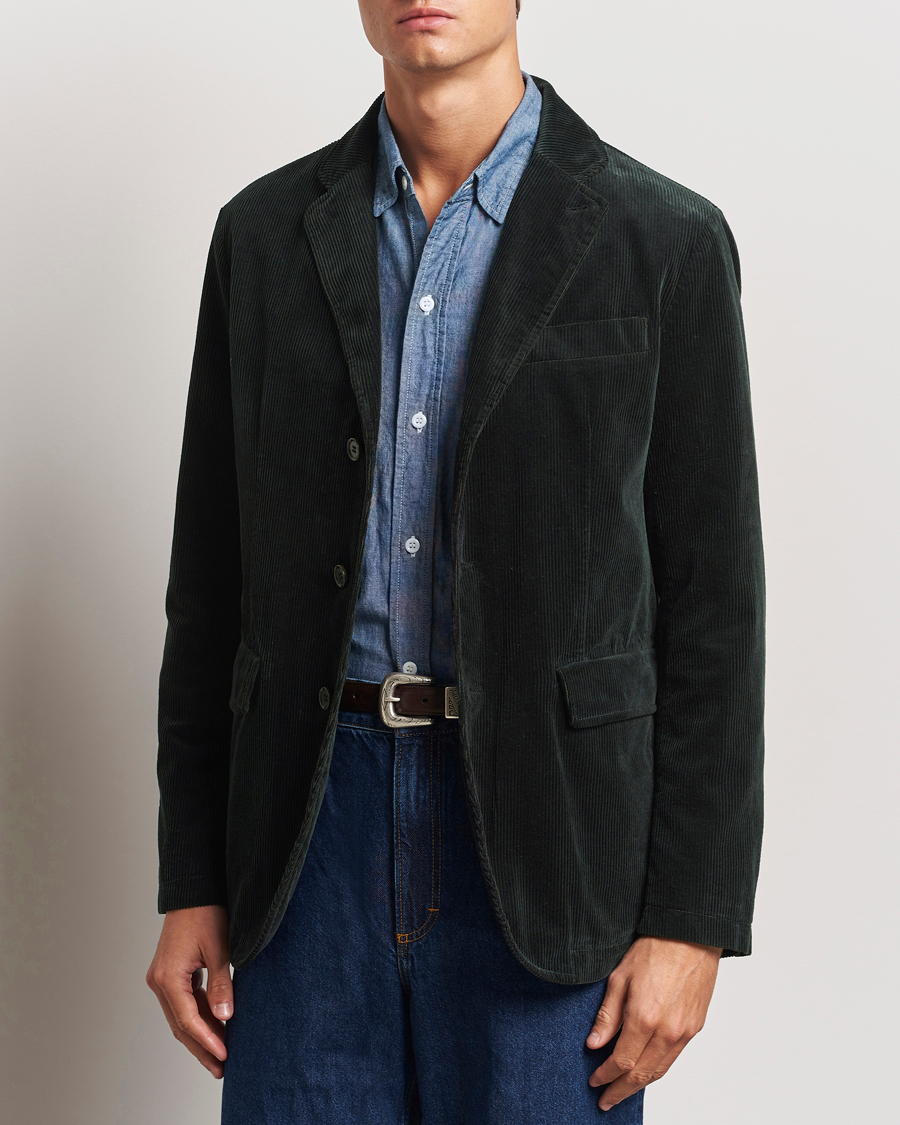 Heren | Blazers | Aspesi | Corduroy Blazer Dark Green