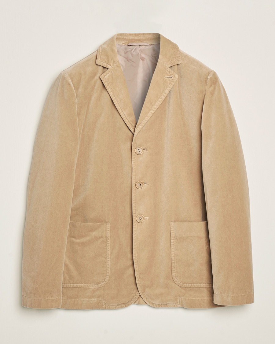 Heren | Blazers | Aspesi | Velvet Casual Jacket Beige