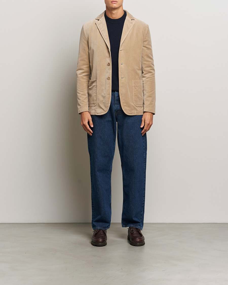 Heren | Blazers | Aspesi | Velvet Casual Jacket Beige