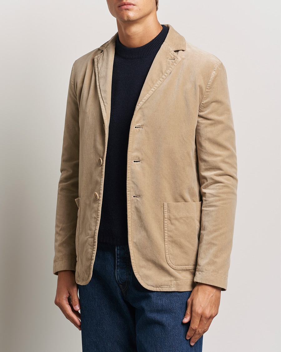 Heren | Blazers | Aspesi | Velvet Casual Jacket Beige