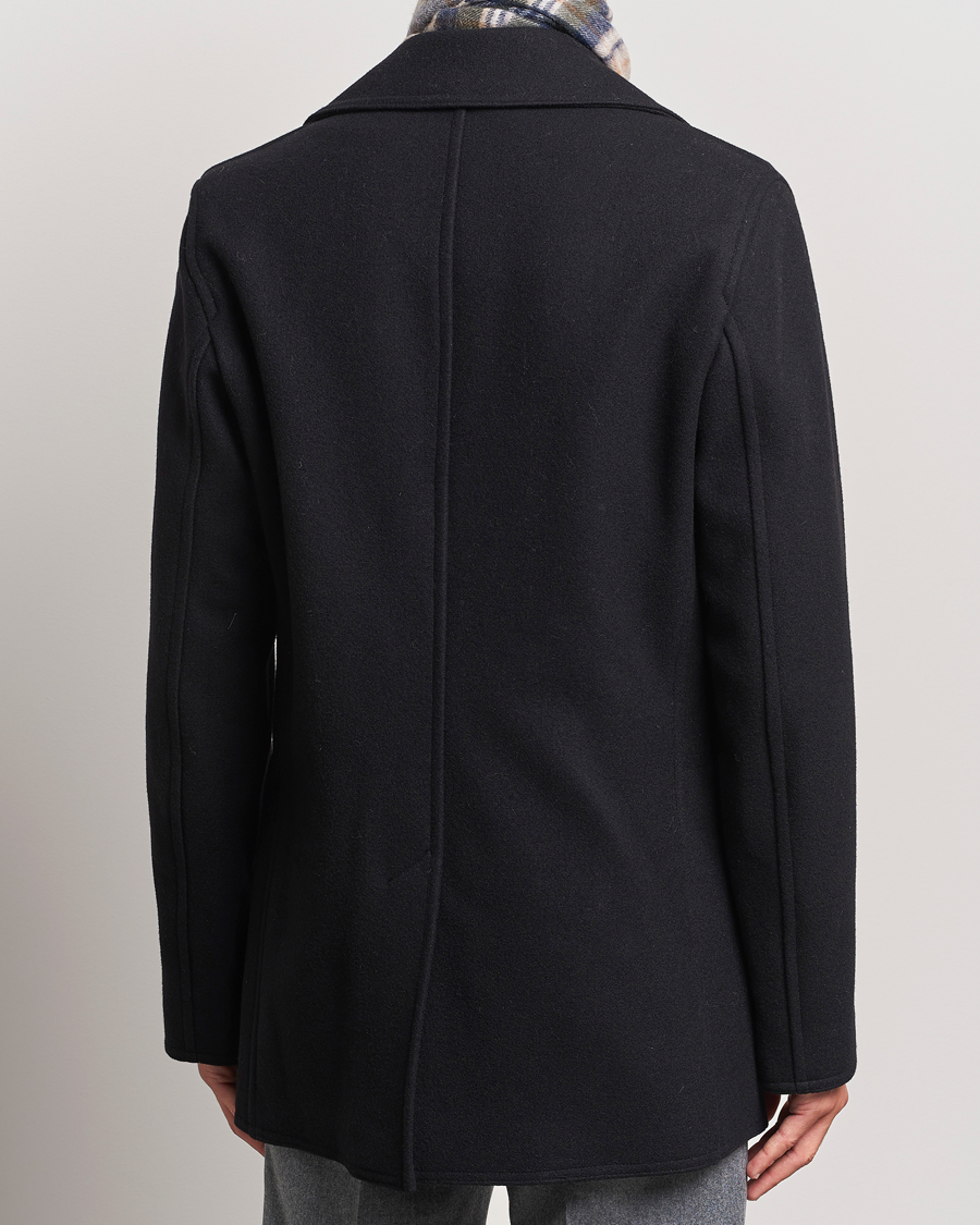 Heren | Jassen | Gloverall | Churchill Reefer Peacoat Black