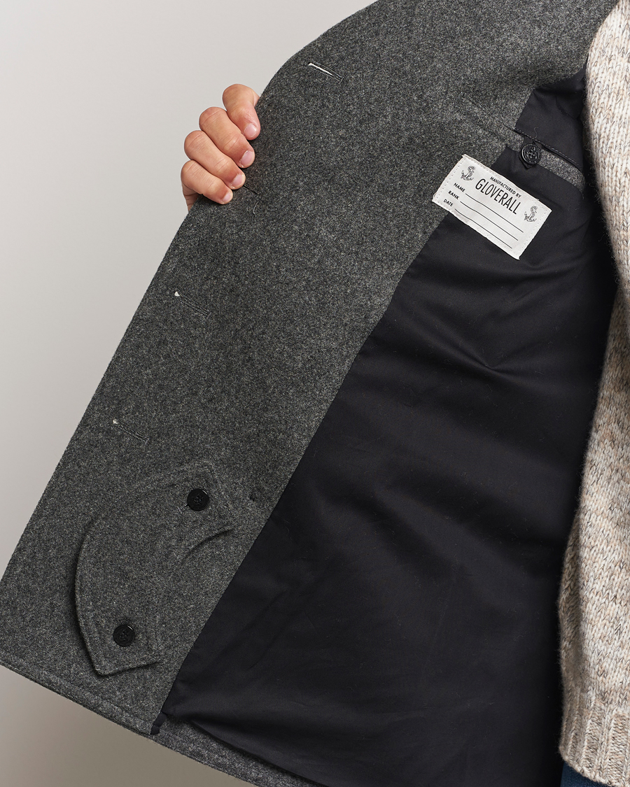 Heren | Jassen | Gloverall | Churchill Reefer Peacoat Grey