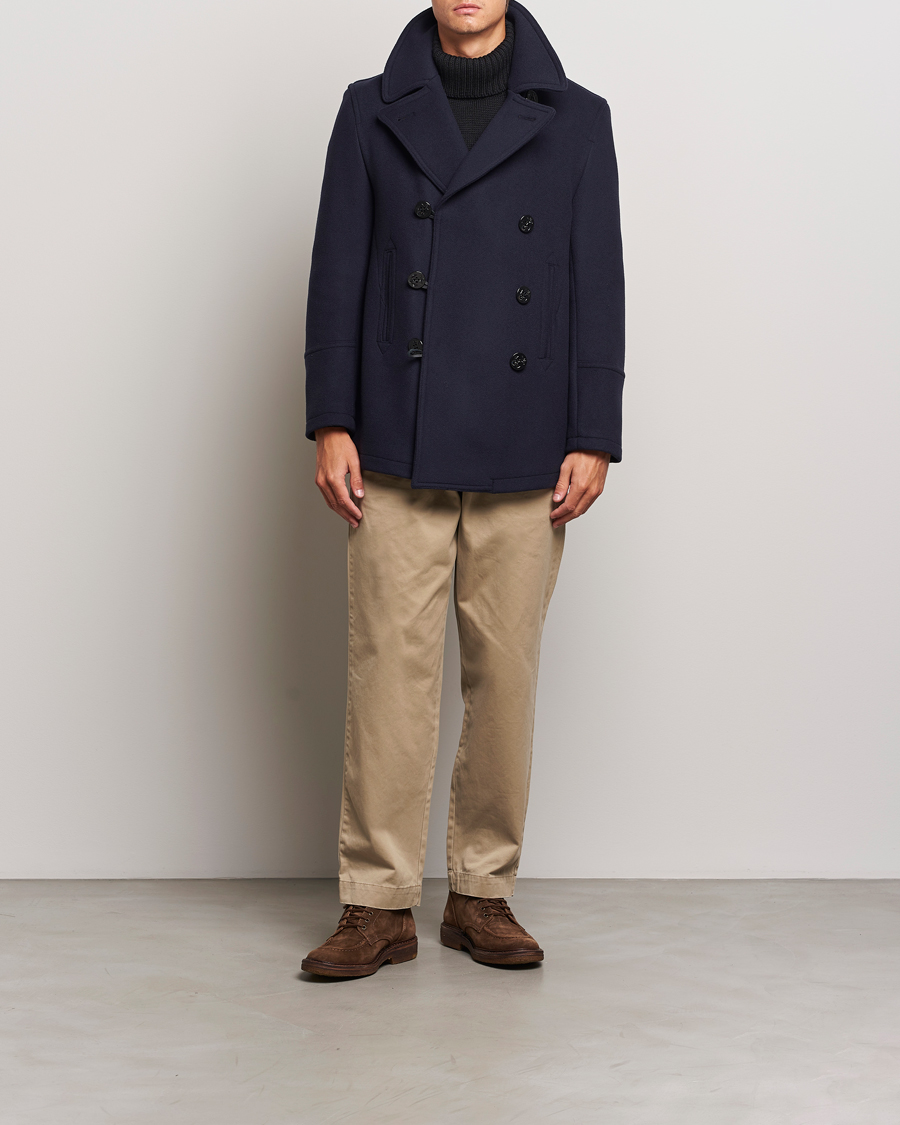 Heren | Jassen | Gloverall | Tennyson Peacoat Navy