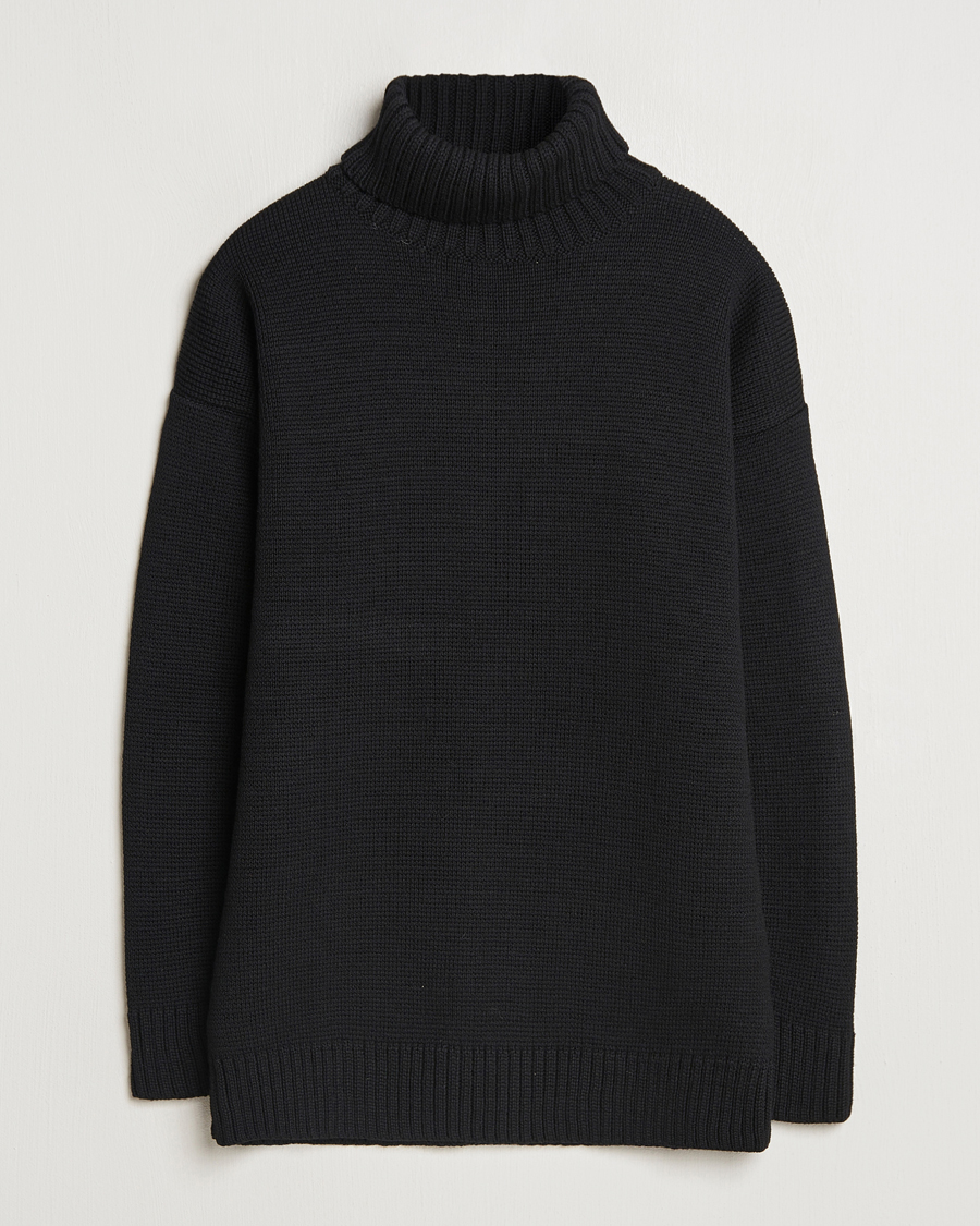 Heren | Truien | Gloverall | Submariner Chunky Wool Rollneck Black