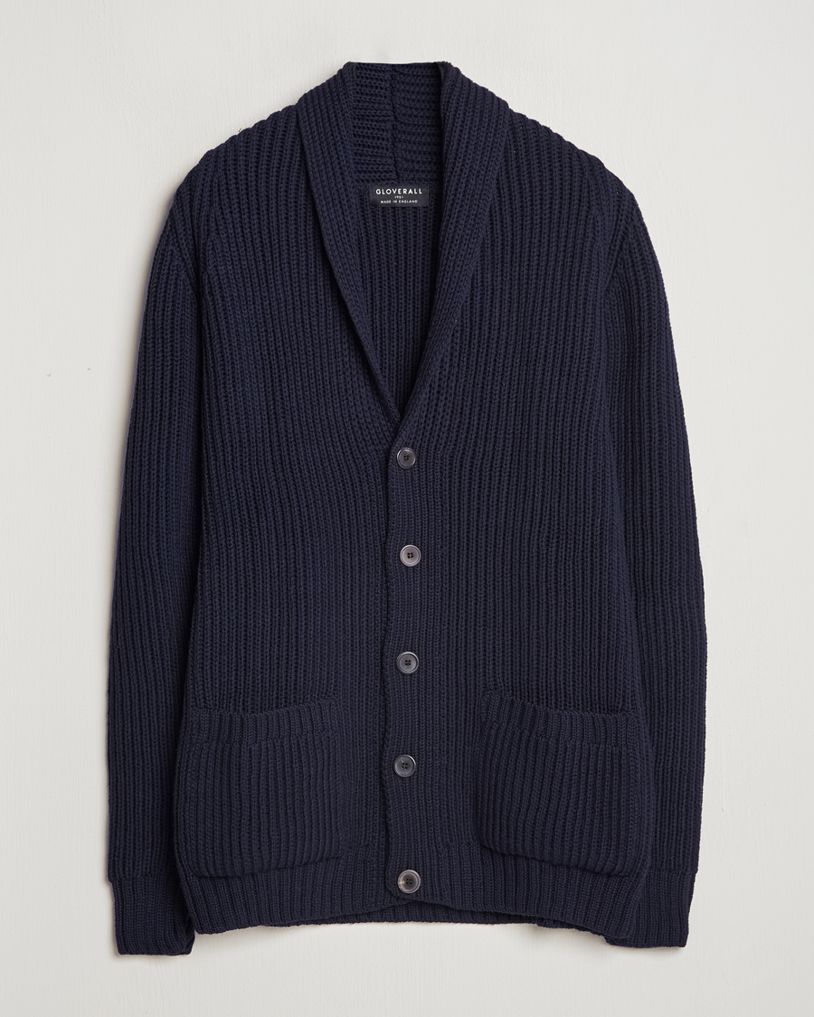 Heren | Truien | Gloverall | Shawl Collar Cardigan Navy
