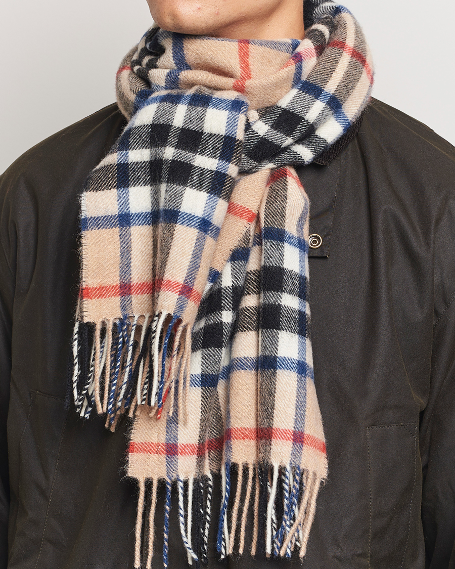 Heren | Gloverall Lambswool Scarf Camel Check | Gloverall | Lambswool Scarf Camel Check