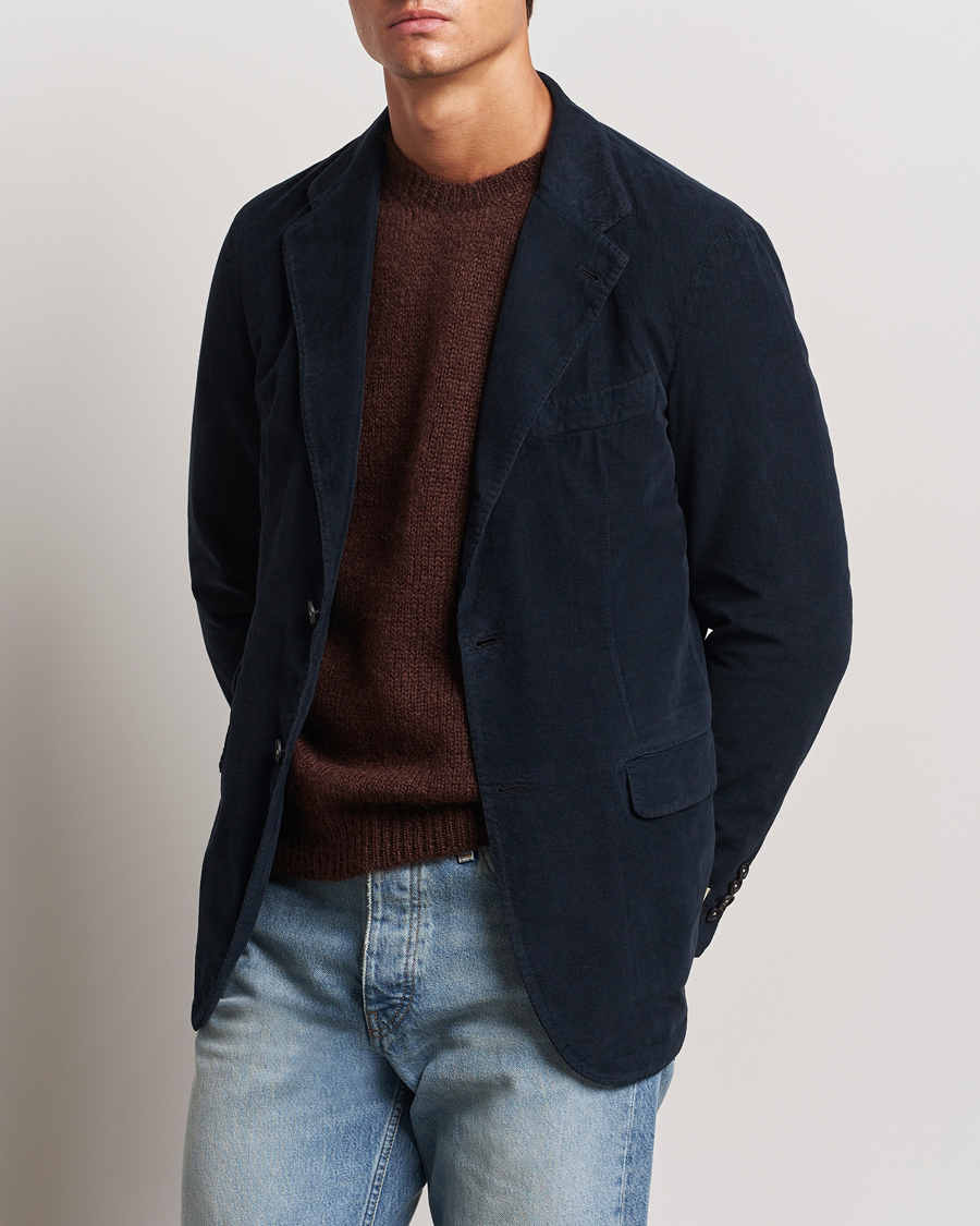 Heren | Blazers | Massimo Alba | Baby Corduroy Blazer Navy