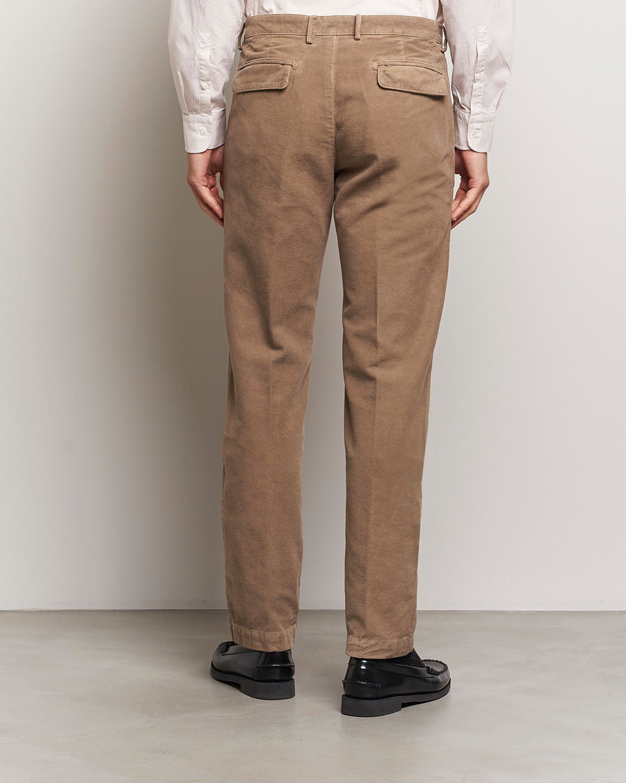 Heren | Broeken | Massimo Alba | Ionio Pleated Moleskine Trousers Brown