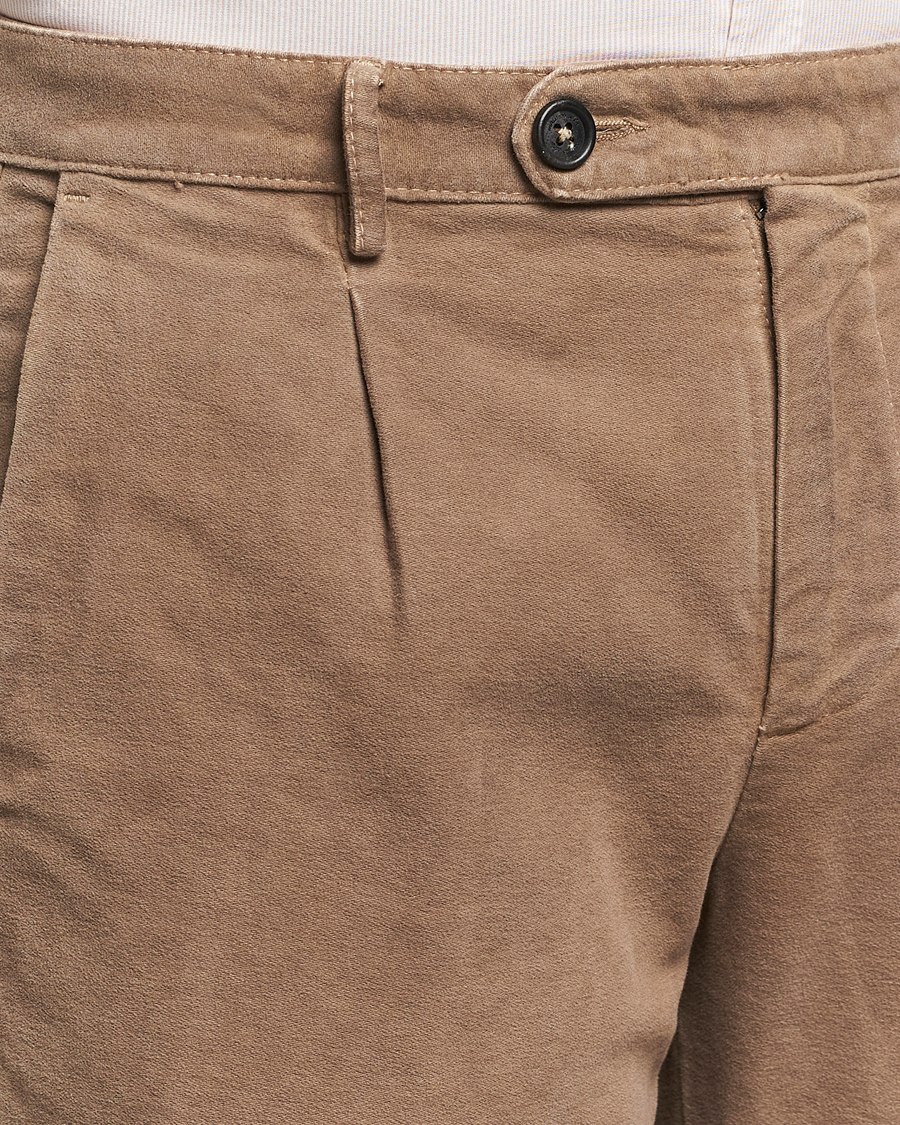 Heren | Broeken | Massimo Alba | Ionio Pleated Moleskine Trousers Brown