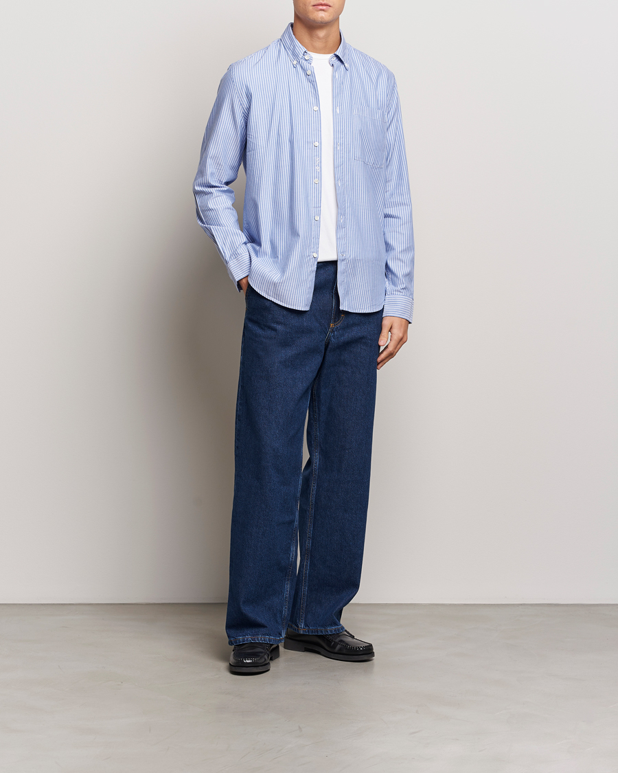Heren | Overhemden | NN07 | Arne Tencel Striped Shirt Blue/White