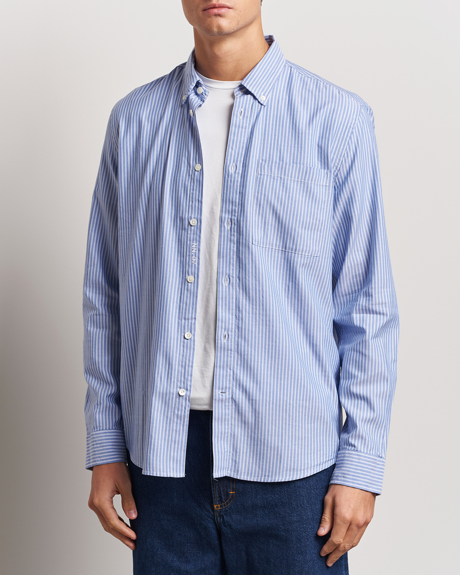 Heren | Overhemden | NN07 | Arne Tencel Striped Shirt Blue/White
