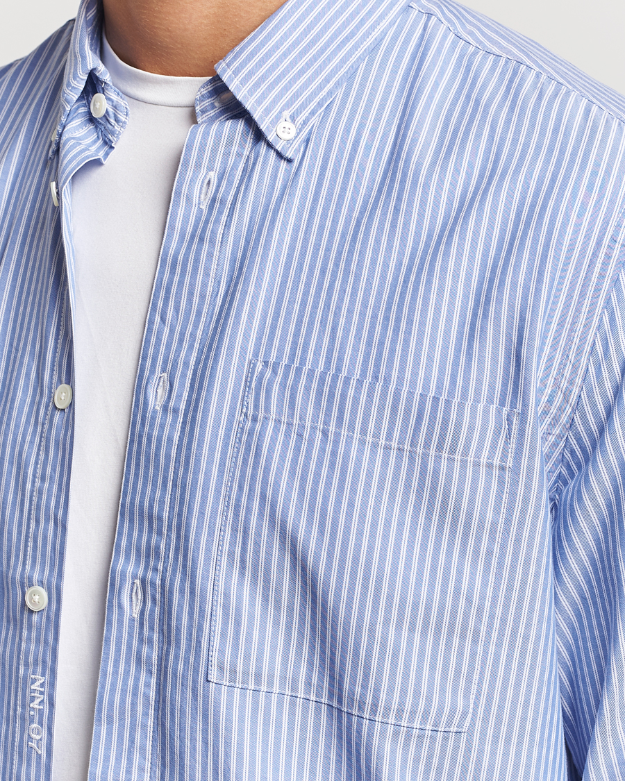 Heren | Overhemden | NN07 | Arne Tencel Striped Shirt Blue/White