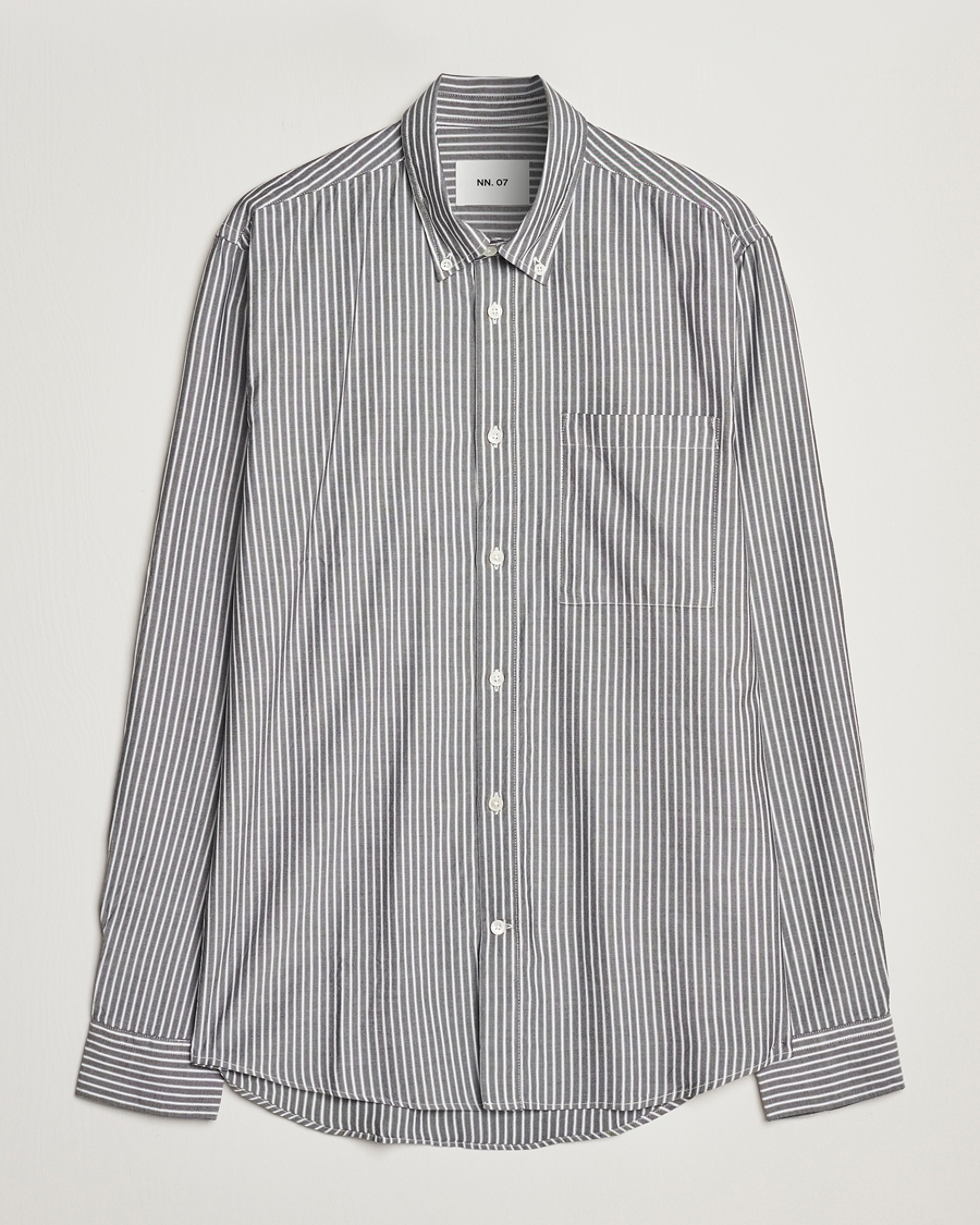 Heren | Overhemden | NN07 | Arne Tencel Striped Shirt Black/White
