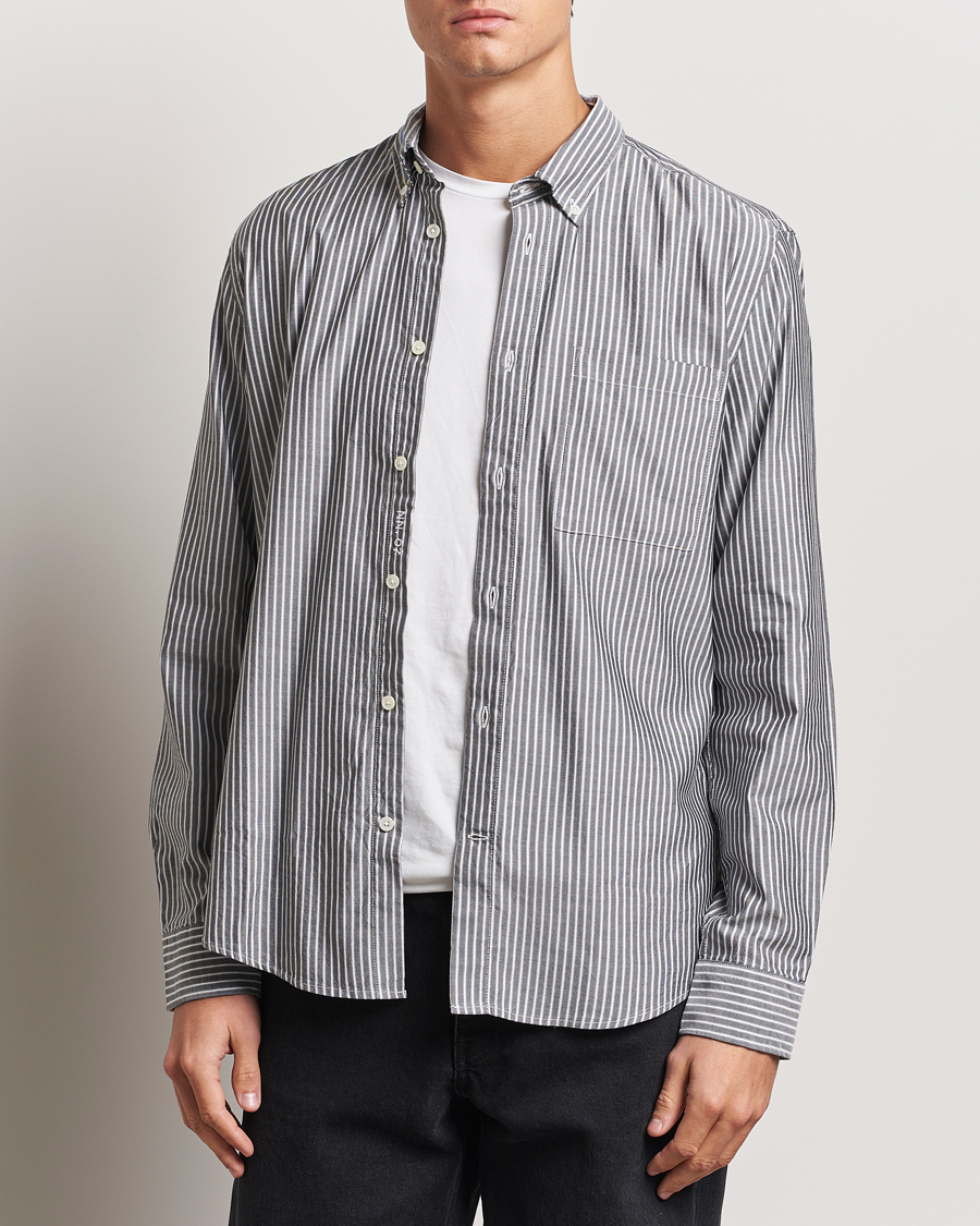 Heren | Overhemden | NN07 | Arne Tencel Striped Shirt Black/White