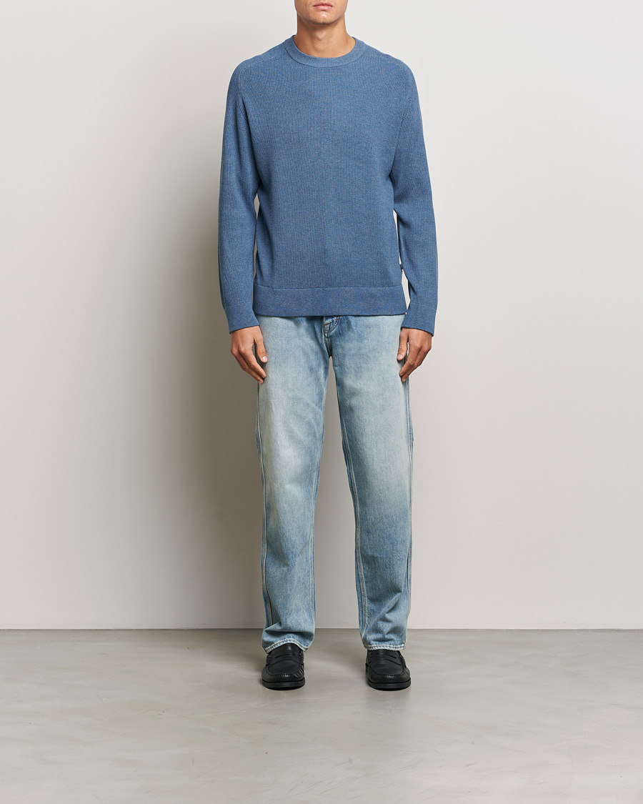 Heren | Truien | NN07 | Kevin Cotton Knitted Sweater Bering Blue