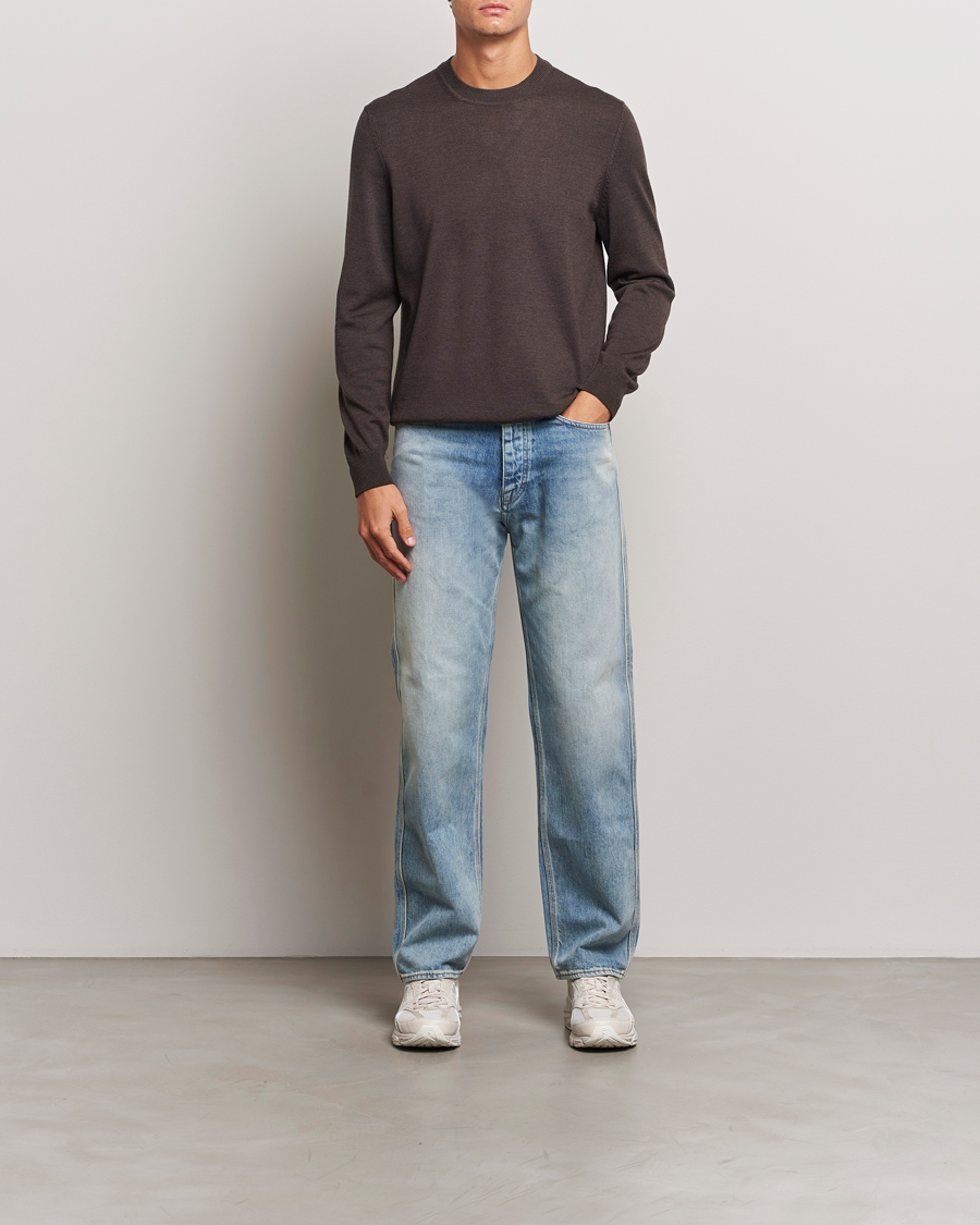 Heren | Truien | NN07 | Ted Merino Crew Neck Pullover Demitasse Brown