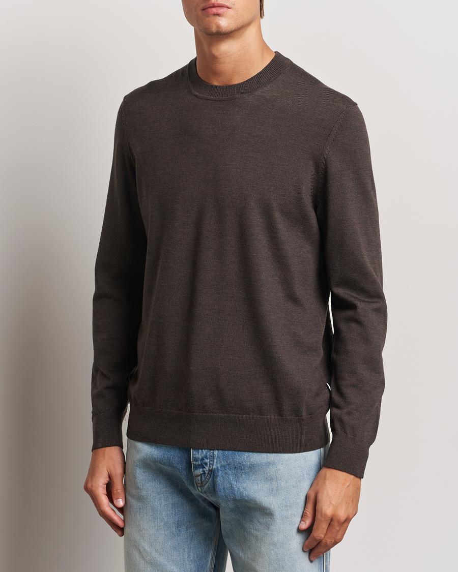Heren | Truien | NN07 | Ted Merino Crew Neck Pullover Demitasse Brown