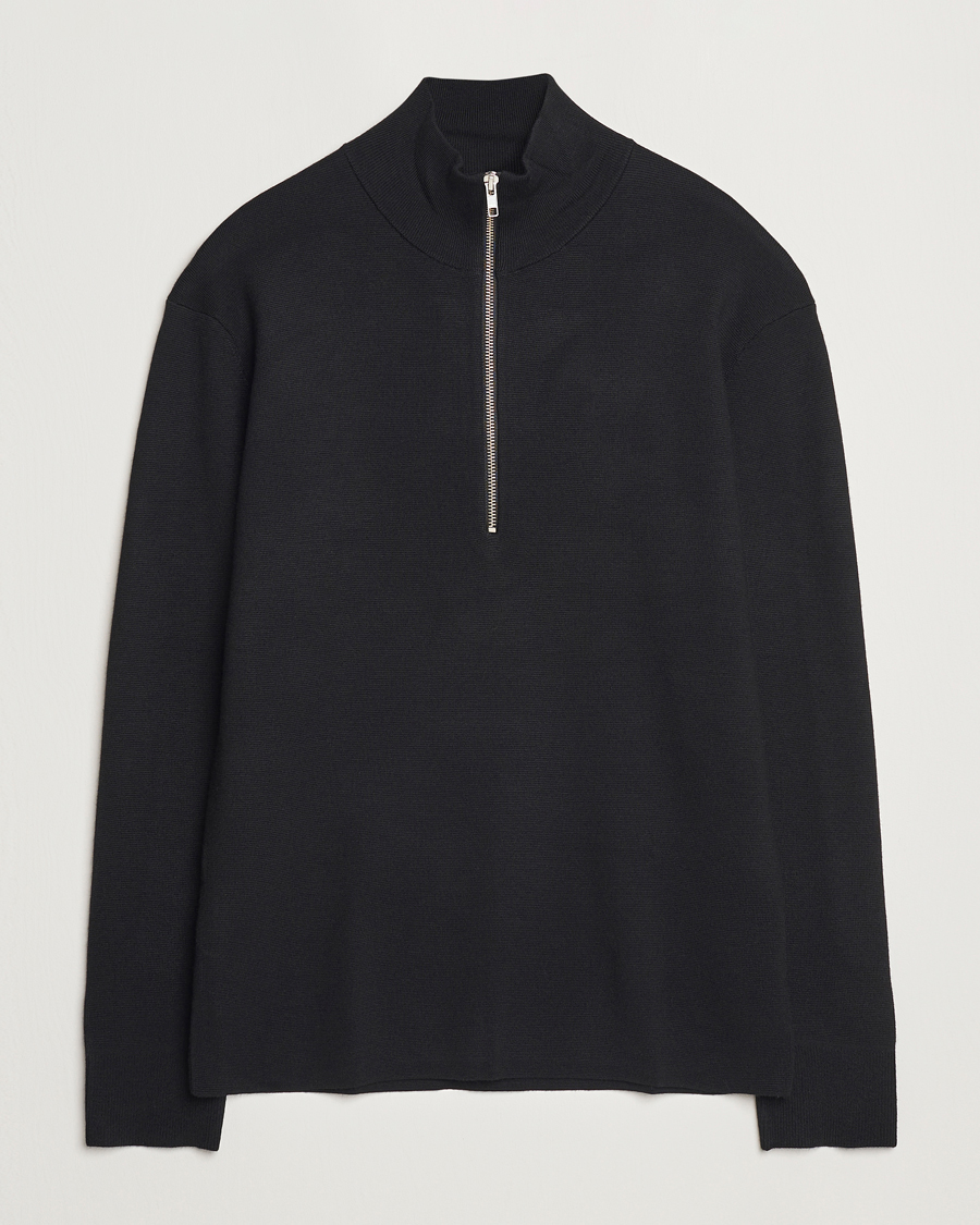 Heren | Truien | NN07 | Harald Cotton/Modal Half Zip Black