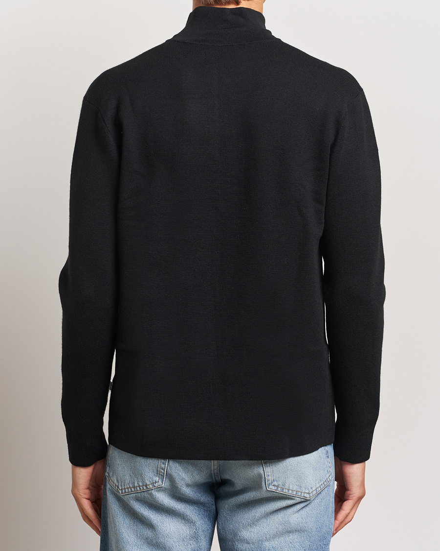 Heren | Truien | NN07 | Harald Cotton/Modal Half Zip Black
