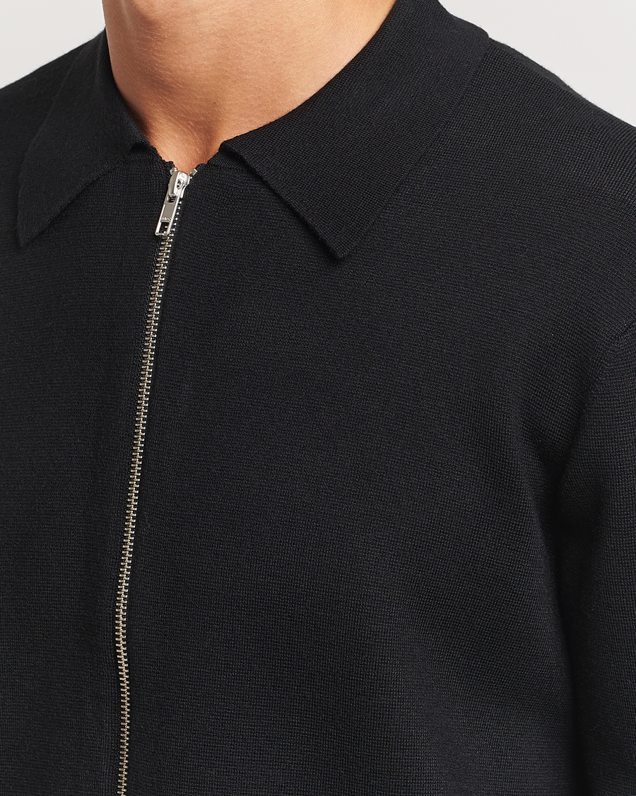 Heren | Truien | NN07 | Harald Cotton/Modal Full Zip Black