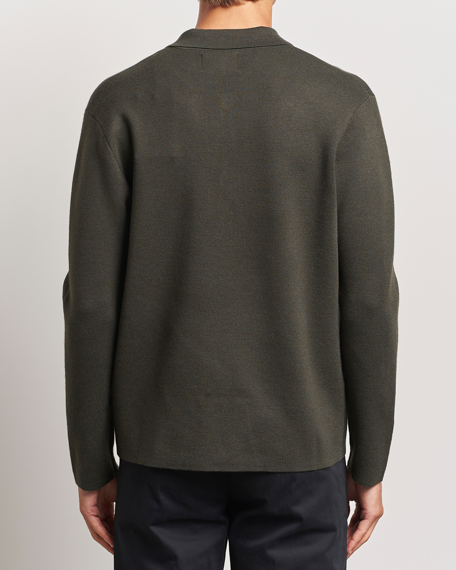 Heren | Truien | NN07 | Jonas Cotton/Modal Cardigan Dark Army