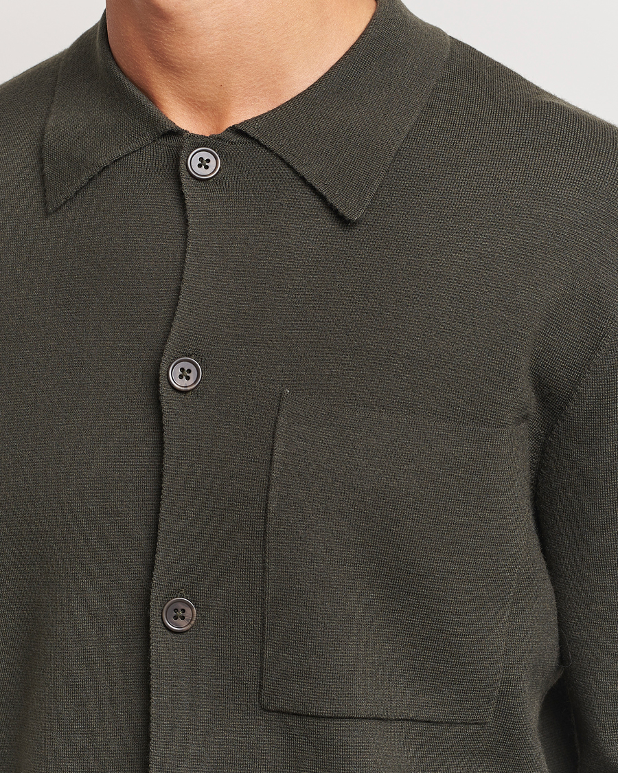Heren | Truien | NN07 | Jonas Cotton/Modal Cardigan Dark Army