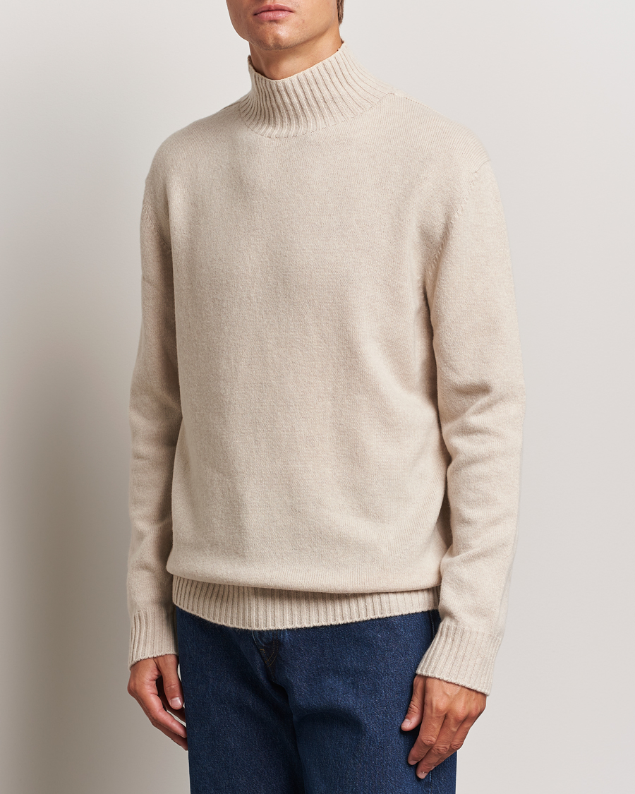 Heren | Truien | NN07 | Clark Wool Knitted Polo Ecru