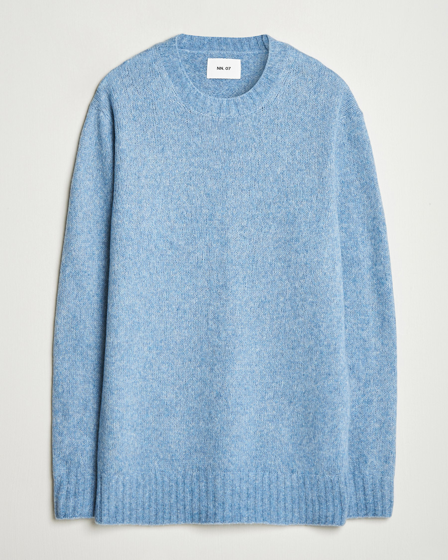Heren | Truien | NN07 | Lee Brushed Wool Crew Neck Tink Blue