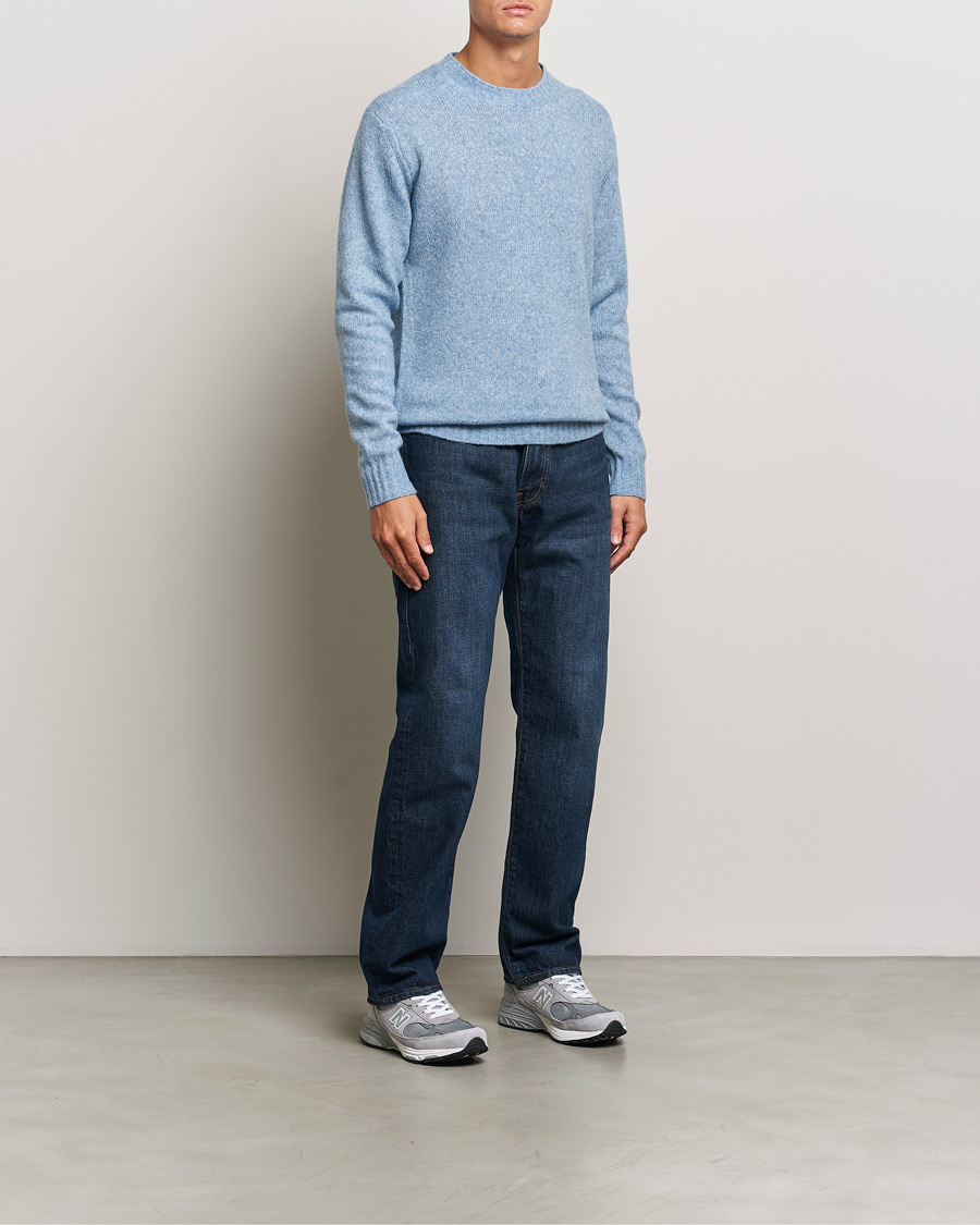 Heren | Truien | NN07 | Lee Brushed Wool Crew Neck Tink Blue