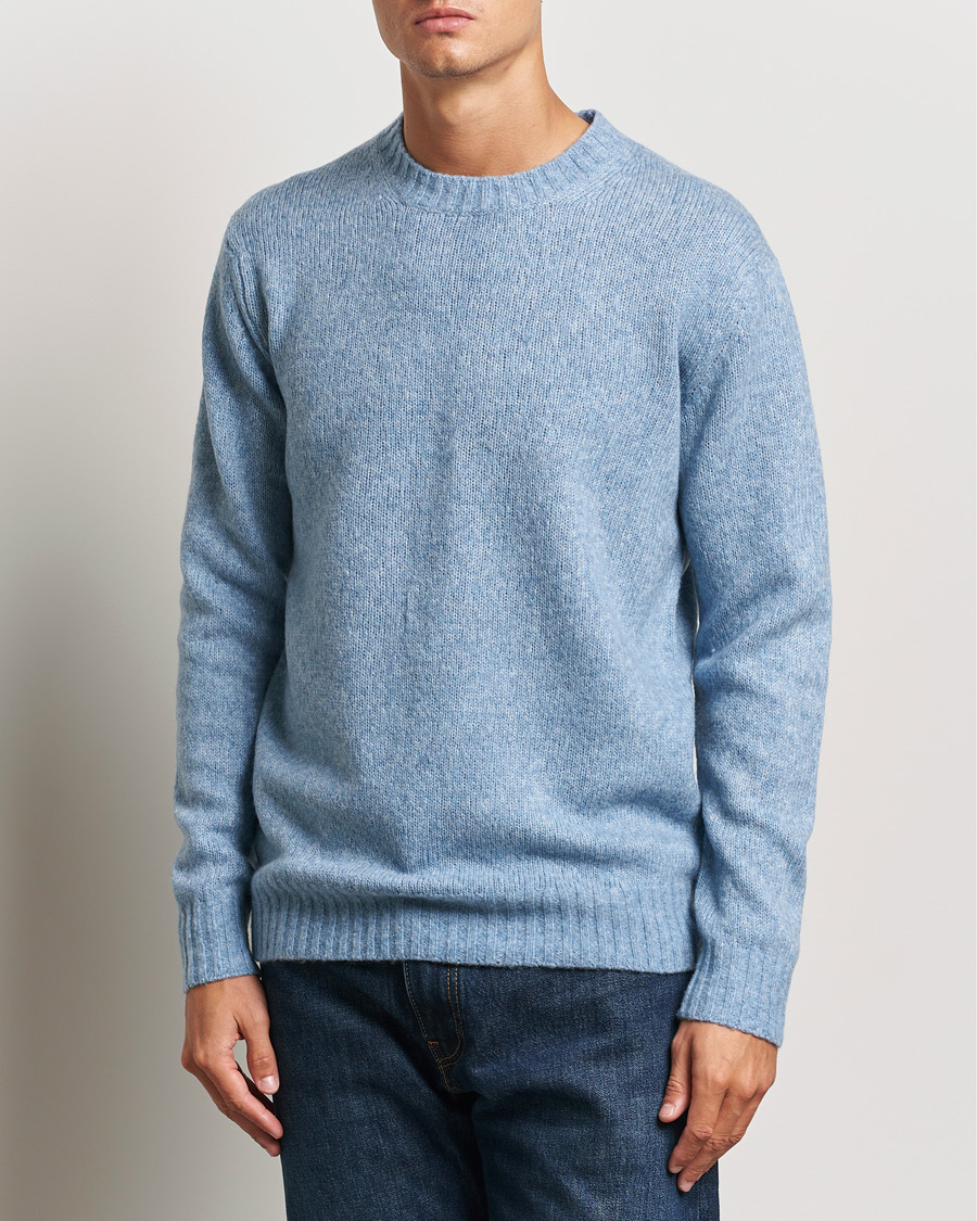 Heren | Truien | NN07 | Lee Brushed Wool Crew Neck Tink Blue