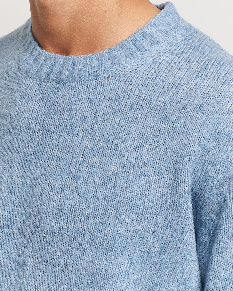 Heren | Truien | NN07 | Lee Brushed Wool Crew Neck Tink Blue