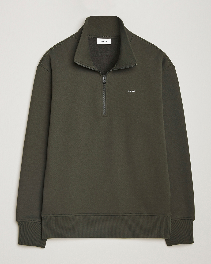 Heren | Truien | NN07 | Briggs Half Zip Sweatshirt Dark Army