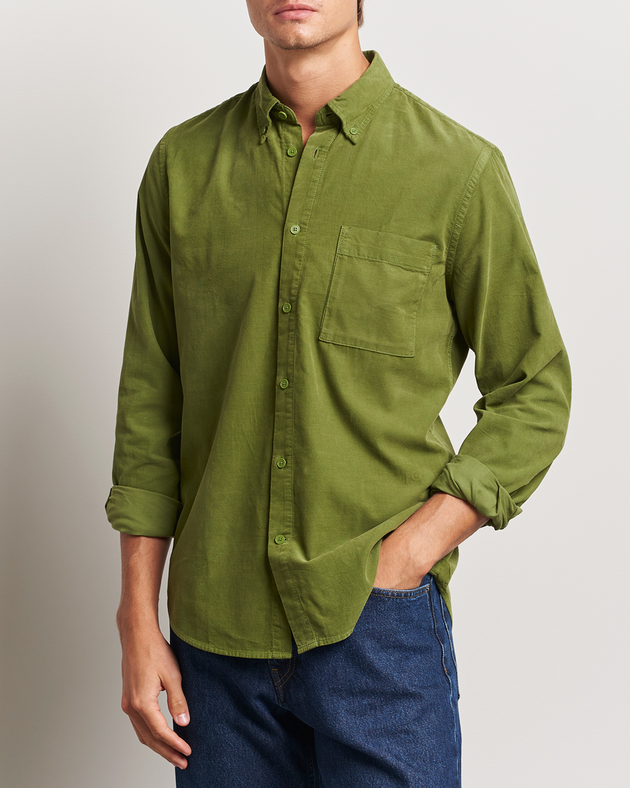 Heren | Overhemden | NN07 | Arne Baby Cord Shirt Cedar Green