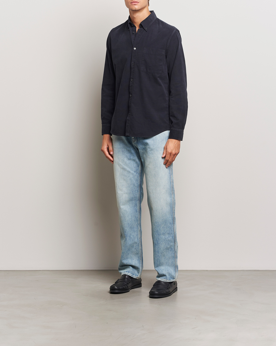 Heren | Overhemden | NN07 | Arne Baby Cord Shirt Black