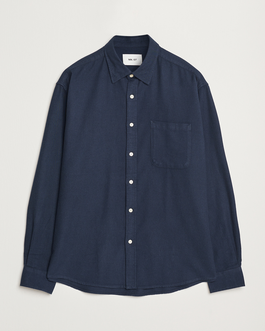 Heren | Overhemden | NN07 | Deon Flannel Checked Shirt Navy Blue