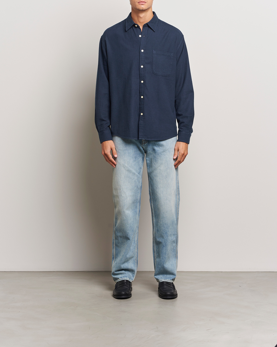 Heren | Overhemden | NN07 | Deon Flannel Checked Shirt Navy Blue