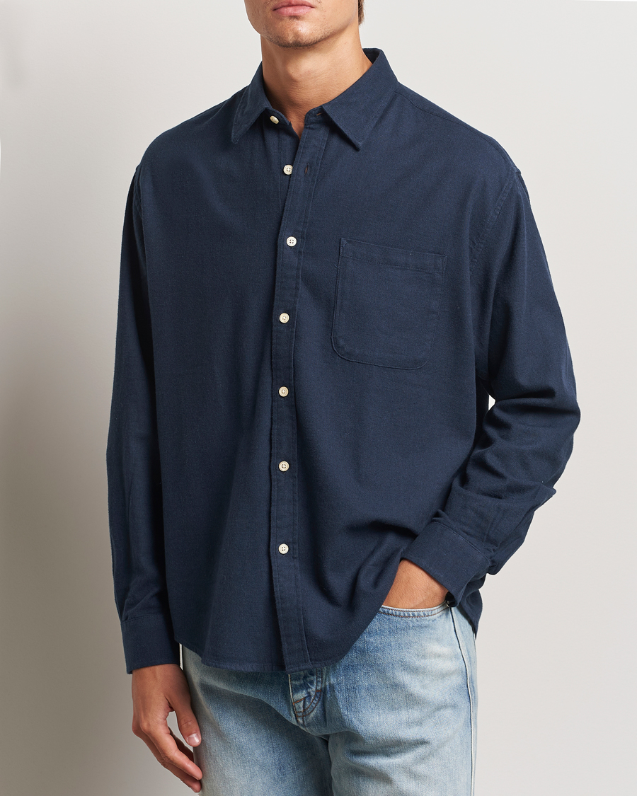 Heren | Overhemden | NN07 | Deon Flannel Checked Shirt Navy Blue