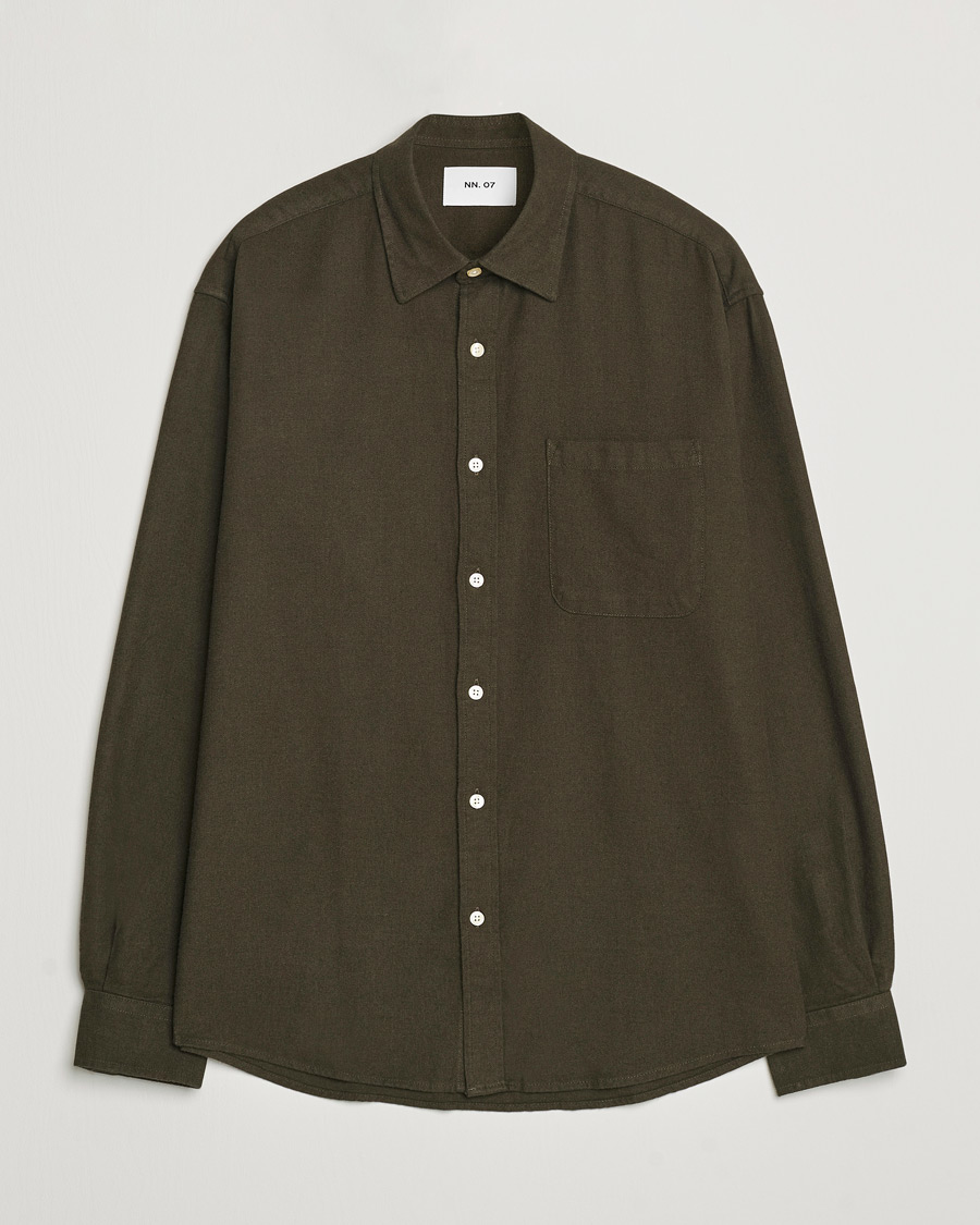 Heren | Overhemden | NN07 | Deon Flannel Checked Shirt Dark Army